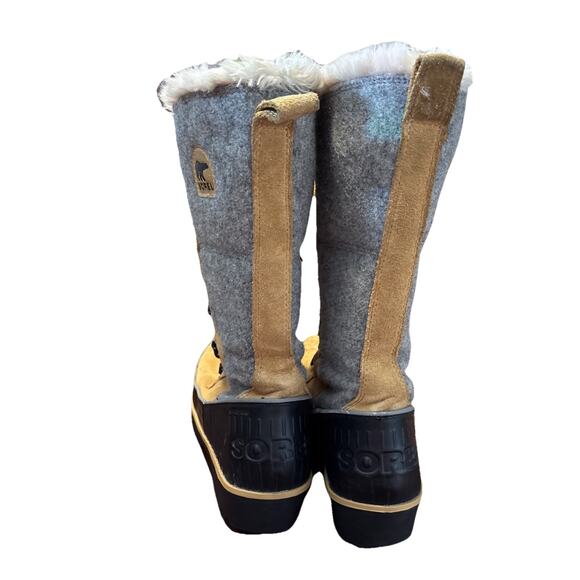 Sorel TIVOLI HIGH II Gray Tag Suede Winter Boots NL2330-373 Womens Size 8 GUC - Picture 2 of 7